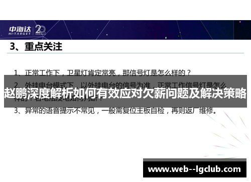 赵鹏深度解析如何有效应对欠薪问题及解决策略